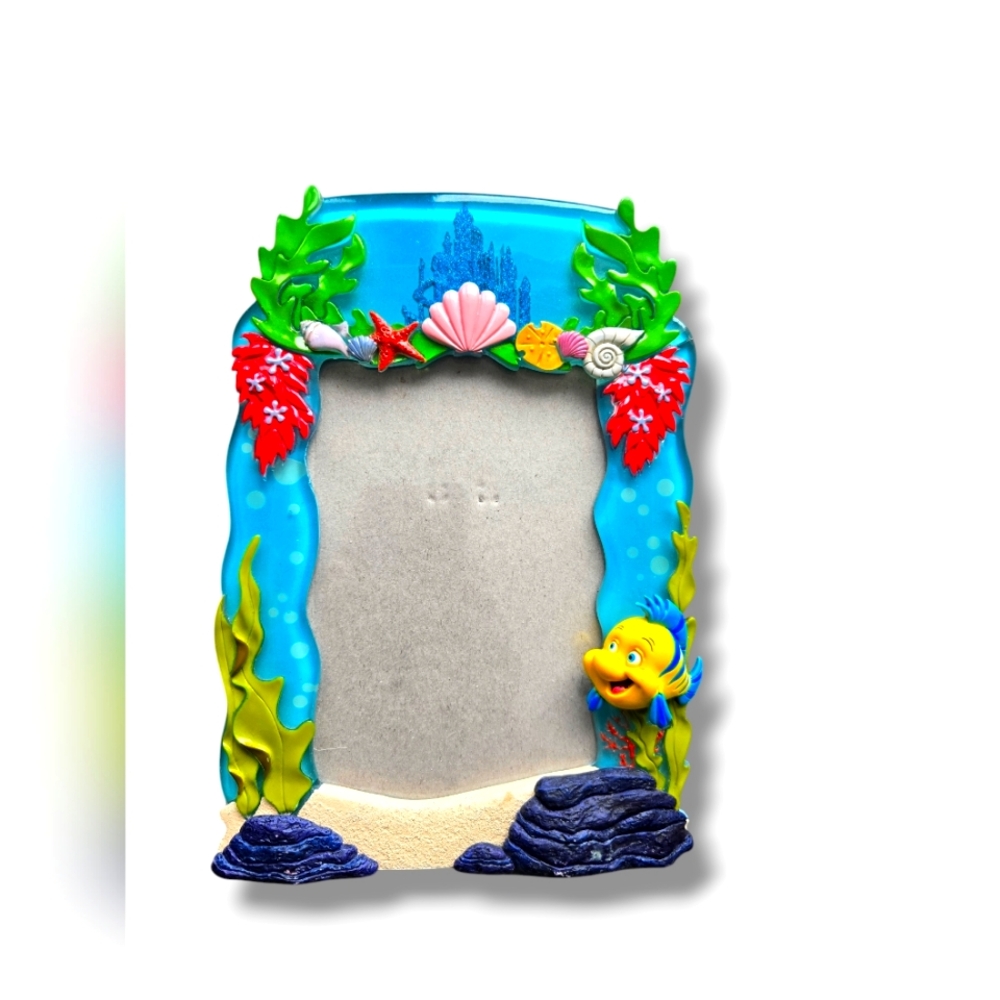 Little Mermaid Disney Parks Ariel Resin 4x6 Picture Frame Flounder Under the Sea
